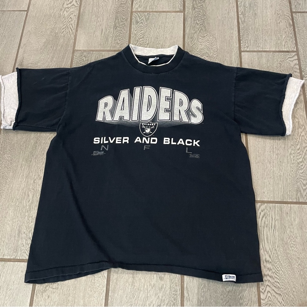 VTG Oakland Raiders Salem Sportswear Single Stitch Graphic Shirt Tee Size XL